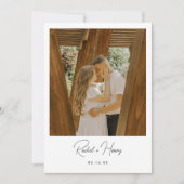 Minimalistisches Script-Foto Hochzeit Save The Date (Vorderseite)