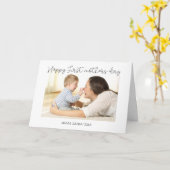 Minimalistisches Script Foto-Karte zum ersten Mal  Karte (Gelbe Blume)