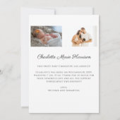 Minimalistisches Script Foto Neue Baby-Ankündigung Einladung (Rückseite)