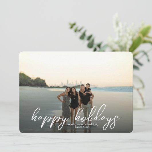 Minimalistisches Script Foto Weihnachten (Stehend Vorderseite)