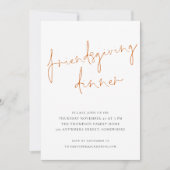 Minimalistisches Script Friendsgiving Dinner Orang Einladung (Vorderseite)