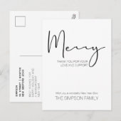 Minimalistisches Script Frohe Weihnachten (Vorne/Hinten)