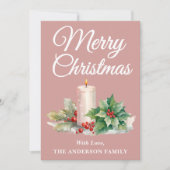 Minimalistisches Script Frohe Weihnachten Dusty Ro (Vorderseite)