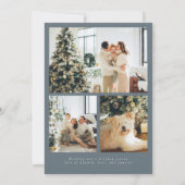 Minimalistisches Script Frohe Weihnachten Foto Blu (Rückseite)