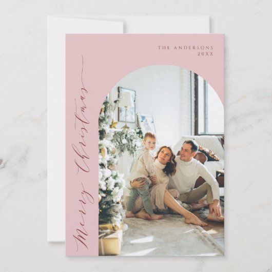 Minimalistisches Script Frohe Weihnachten Foto Dus (Vorderseite)