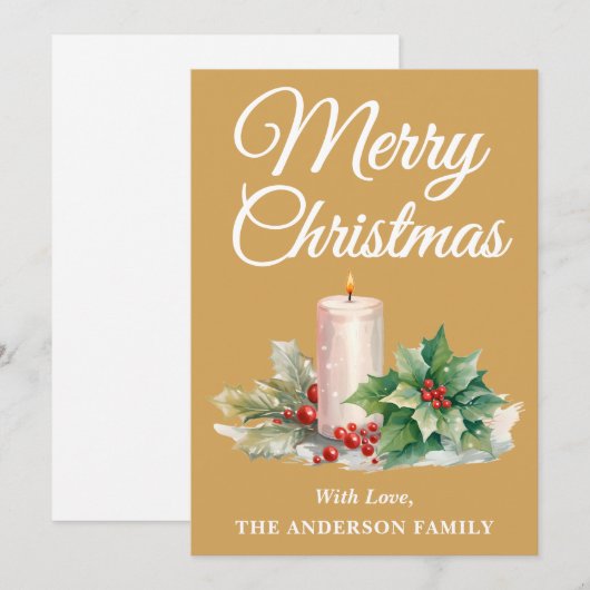 Minimalistisches Script Frohe Weihnachten Gold (Vorne/Hinten)