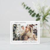 Minimalistisches Script Frohe Weihnachten mit Foto (Stehend Vorderseite)
