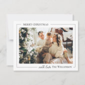 Minimalistisches Script Frohe Weihnachten mit Foto (Vorderseite)