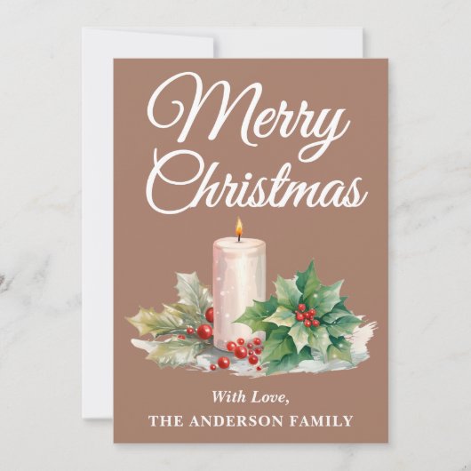 Minimalistisches Script Frohe Weihnachten Mocha Mo (Vorderseite)