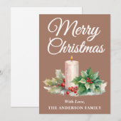 Minimalistisches Script Frohe Weihnachten Mocha Mo (Vorne/Hinten)