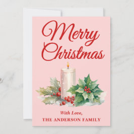 Minimalistisches Script Frohe Weihnachten Rosa