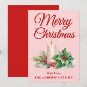 Minimalistisches Script Frohe Weihnachten Rosa (Vorne/Hinten)