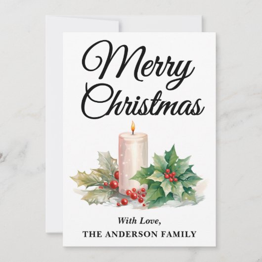 Minimalistisches Script Frohe Weihnachten Schwarz  (Vorderseite)