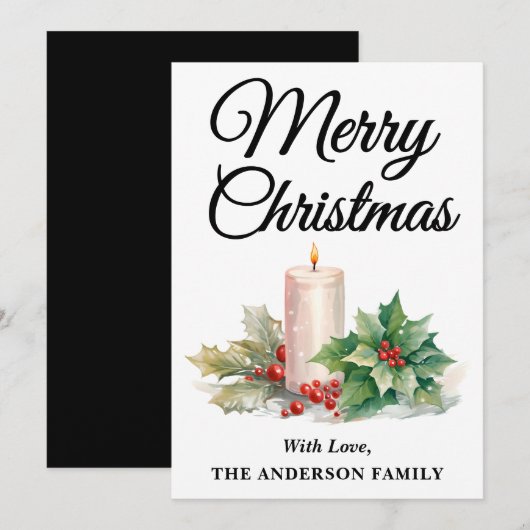 Minimalistisches Script Frohe Weihnachten Schwarz  (Vorne/Hinten)