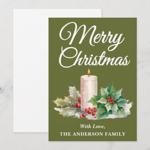 Minimalistisches Script Frohe Weihnachtsgrün Feiertagskarte