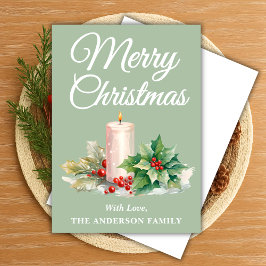 Minimalistisches Script Frohe Weihnachtszeit Grün Feiertagskarte