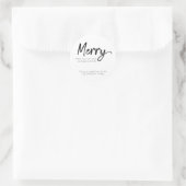 Minimalistisches Script Frory Christmas Elegant Runder Aufkleber (Tasche)
