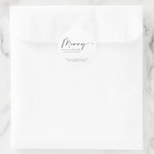 Minimalistisches Script Frory Christmas Elegant Runder Aufkleber (Tasche)