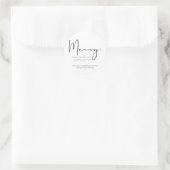 Minimalistisches Script Frory Christmas Elegant Runder Aufkleber (Tasche)