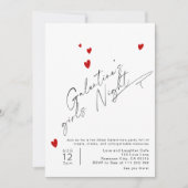 Minimalistisches Script Girls Galentines Party Einladung (Vorderseite)