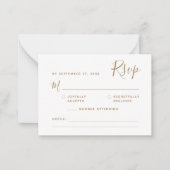 MINIMALISTISCHES Script-Gold-UAWG Wedding Mitteilungskarte (Vorderseite)