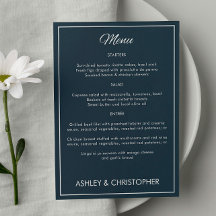 Minimalistisches Script Gunmetal Blue Wedding Empf