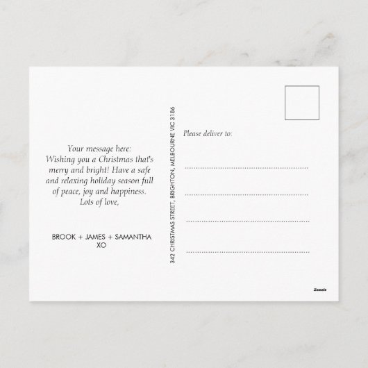 Minimalistisches Script Happy Holidays Weihnachten (Rückseite)