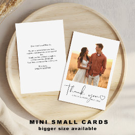 Minimalistisches Script Heart Foto Mini Vielen Dan Mitteilungskarte