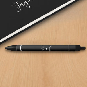 Minimalistisches Script Heart Simple Wedding Gäste Kugelschreiber