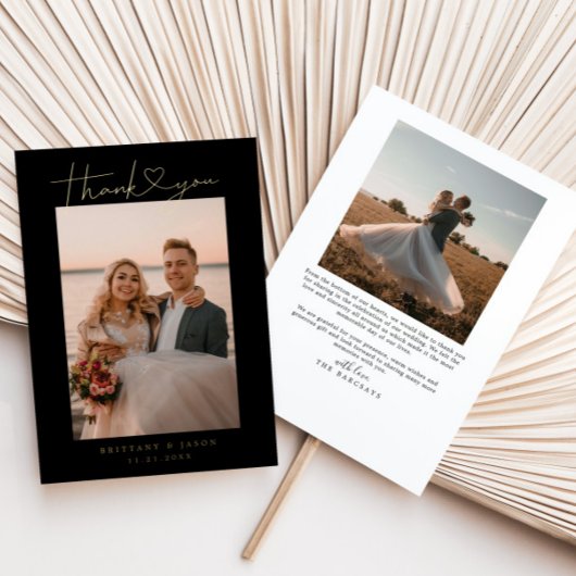 Minimalistisches Script Heart Wedding Foto Card Folieneinladung
