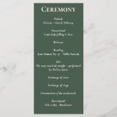 Minimalistisches Script Highland Moss Green Progra Programm (Vorderseite)