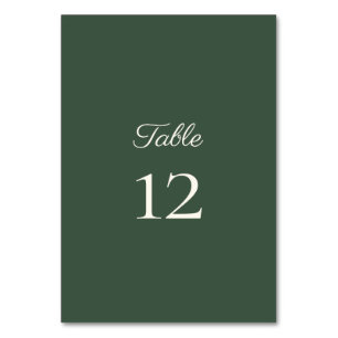 Minimalistisches Script Highland Moss Green Tischnummer