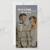 Minimalistisches Script Hochzeit Danke Karte QR Co (Vorderseite)