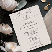 Minimalistisches Script Hochzeit Probe Dinner Einladung