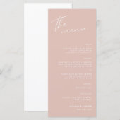 Minimalistisches Script-Hochzeitsmenü Menükarte (Vorne/Hinten)