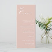 Minimalistisches Script-Hochzeitsmenü Menükarte (Stehend Vorderseite)