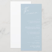 Minimalistisches Script-Hochzeitsmenü Menükarte (Vorne/Hinten)