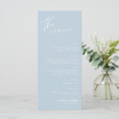 Minimalistisches Script-Hochzeitsmenü Menükarte (Stehend Vorderseite)