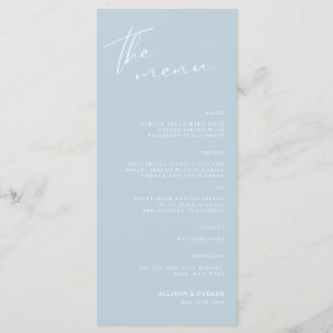 Minimalistisches Script-Hochzeitsmenü Menükarte