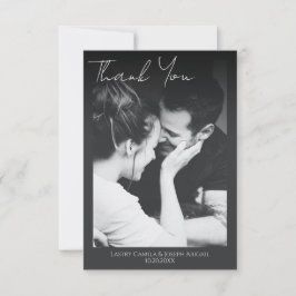 Minimalistisches Script-Hochzeitsskript-Foto Danke