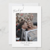 Minimalistisches Script-Hochzeitsskript-Foto Danke (Rückseite)