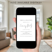 Minimalistisches Script-Hochzeitsskripte-Abend-Par Einladung