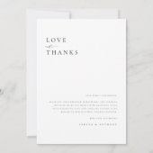 Minimalistisches Script-Hochzeitsszenario-Foto Dankeskarte (Rückseite)