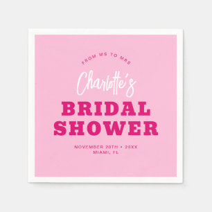 Minimalistisches Script Hot Pink Brautparty Stilvo Serviette