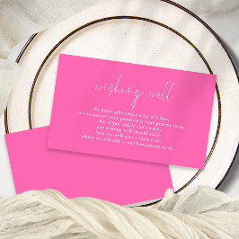 Minimalistisches Script Hot Pink Hochzeit wünschen Begleitkarte