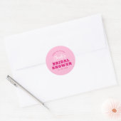 Minimalistisches Script Hot Pink Modernes Brautpar Runder Aufkleber (Umschlag)
