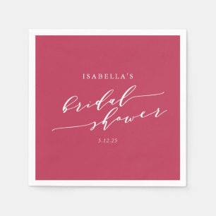 Minimalistisches Script Letters Magenta Brautparty Serviette