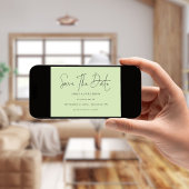 Minimalistisches Script Limon Creme Green Save the Date