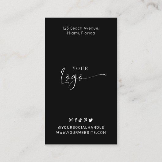 Minimalistisches Script-Logo Visitenkarte (Rückseite)