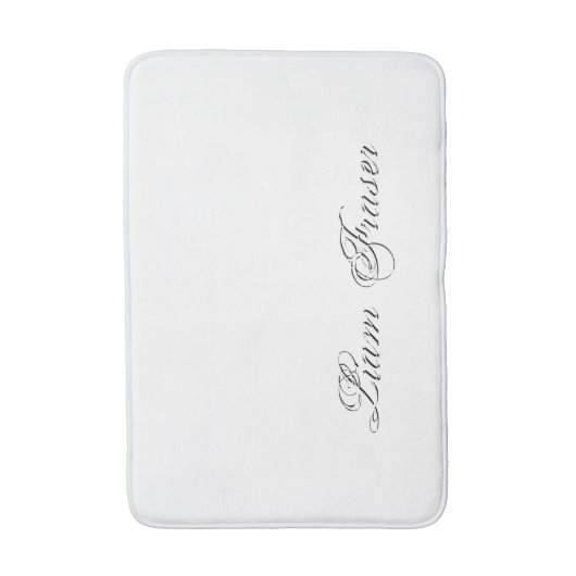 Minimalistisches Script Lovely 3d Monogram Badematte (Vorderseite Vertikal)